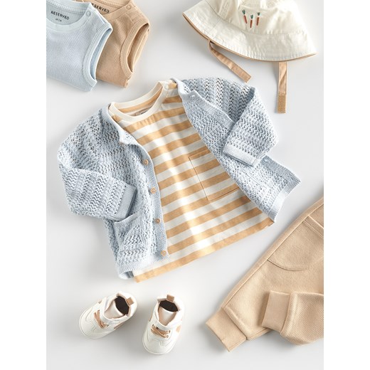 Reserved - T-shirt oversize w paski - złamana biel Reserved 68 (3-6 m.) Reserved