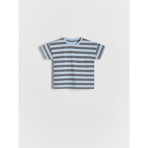Reserved - T-shirt oversize w paski - jasnoniebieski ze sklepu Reserved w kategorii Koszulki niemowlęce - zdjęcie 173393617