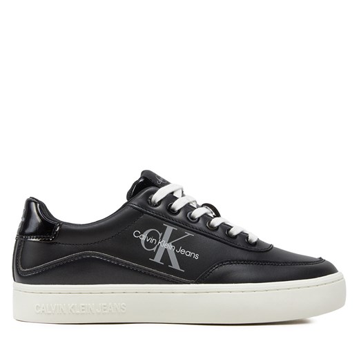 Sneakersy Calvin Klein Jeans Classic Cupsole Low Lace Lth Ml YW0YW01527 Czarny ze sklepu eobuwie.pl w kategorii Buty sportowe damskie - zdjęcie 173394627