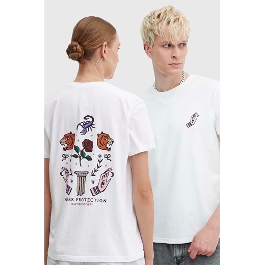 Kaotiko t-shirt bawełniany kolor biały z nadrukiem AL108-01-G002 ze sklepu ANSWEAR.com w kategorii T-shirty męskie - zdjęcie 173395835