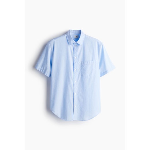H & M - Koszula z krótkim rękawem Regular Fit - Niebieski ze sklepu H&M w kategorii Koszule męskie - zdjęcie 173396327