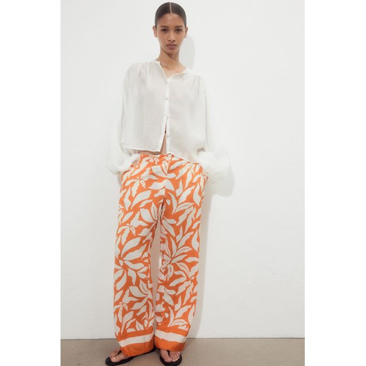 H & M - Szerokie spodnie - Pomarańczowy ze sklepu H&M w kategorii Spodnie damskie - zdjęcie 173396367