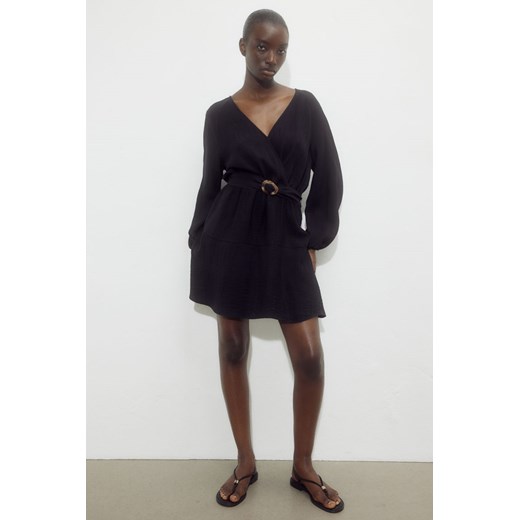 H & M - Sukienka z paskiem - Czarny ze sklepu H&M w kategorii Sukienki - zdjęcie 173396408
