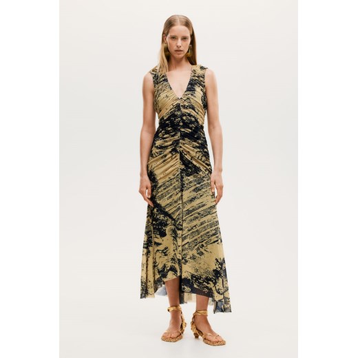 Sukienka H & M wielokolorowa na ramiączkach z dekoltem w literę v maxi 