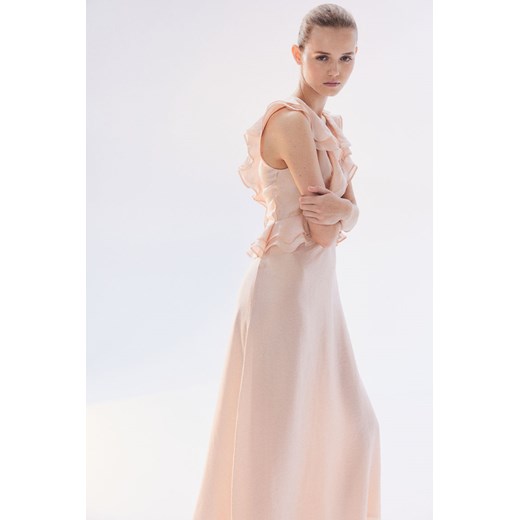 H & M - Sukienka z falbanami - Pomarańczowy ze sklepu H&M w kategorii Sukienki - zdjęcie 173396498