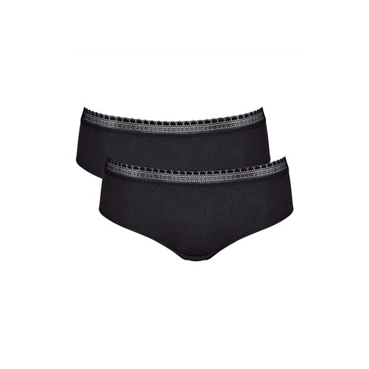 Sloggi majtki hipster czarne 2-pack GO Ribbed R 10217745, Kolor czarny, Rozmiar L, Sloggi ze sklepu Intymna w kategorii Majtki damskie - zdjęcie 173398186