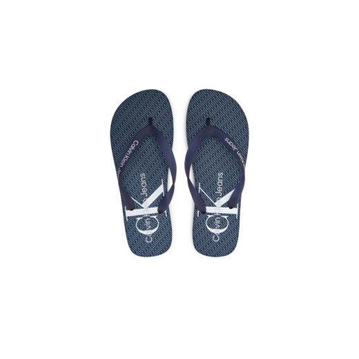 Calvin Klein Jeans Japonki Beach Sandal Glossy YM0YM00952 Granatowy ze sklepu MODIVO w kategorii Klapki męskie - zdjęcie 173398816