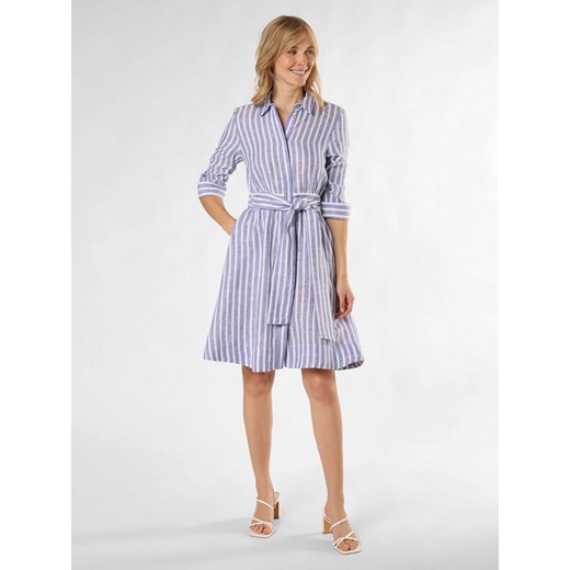 Ambiance Lniana sukienka damska Kobiety len niebieski w paski ze sklepu vangraaf w kategorii Sukienki - zdjęcie 173399259