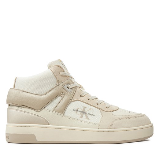 Sneakersy Calvin Klein Jeans Basket Cup Mid Laceup Lth Ml Mtr YM0YM00995 Beżowy 40 eobuwie.pl
