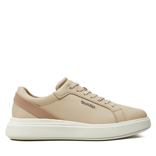 Sneakersy Calvin Klein Low Top Lace Up W/ Stripe HM0HM01494 Beżowy Calvin Klein 40 eobuwie.pl