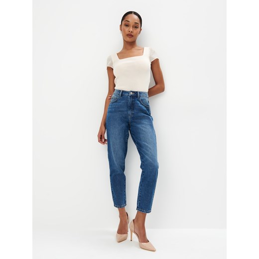 Mohito - Jeansy mom fit - niebieski ze sklepu Mohito w kategorii Jeansy damskie - zdjęcie 173400425