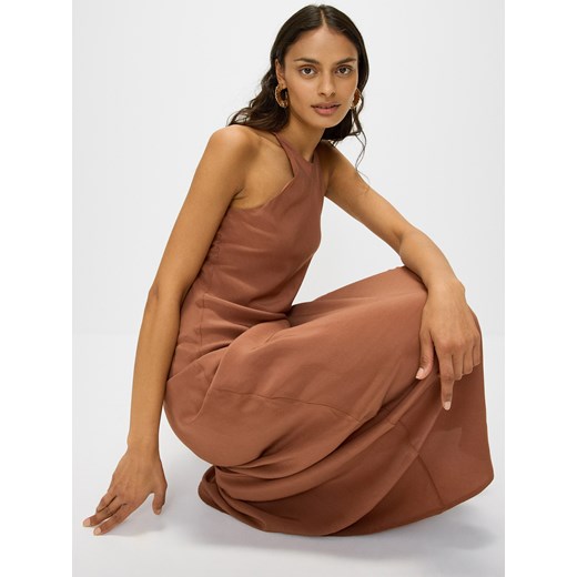 Reserved - Sukienka z wiskozy - brązowy ze sklepu Reserved w kategorii Sukienki - zdjęcie 173401699