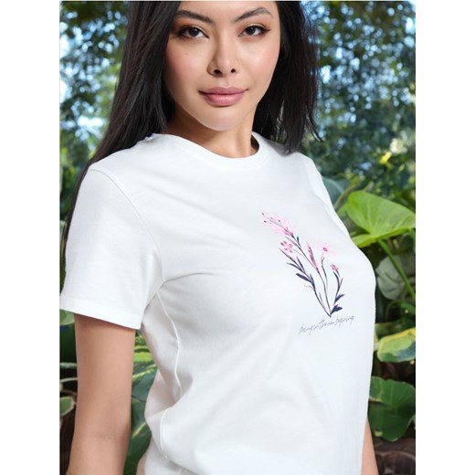 Sinsay - Koszulka - kremowy ze sklepu Sinsay w kategorii Bluzki damskie - zdjęcie 173403566