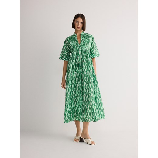 Reserved - Bawełniana sukienka - zielony Reserved S Reserved