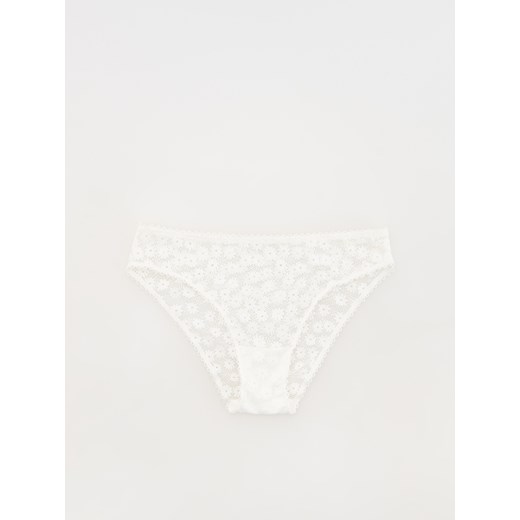 Reserved - Koronkowe majtki bikini - złamana biel ze sklepu Reserved w kategorii Majtki damskie - zdjęcie 173406037