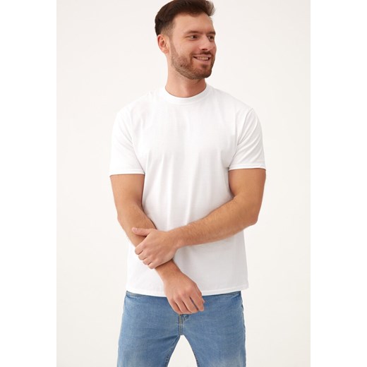 Biała Koszulka Tinanella ze sklepu Born2be Odzież w kategorii T-shirty męskie - zdjęcie 173406998