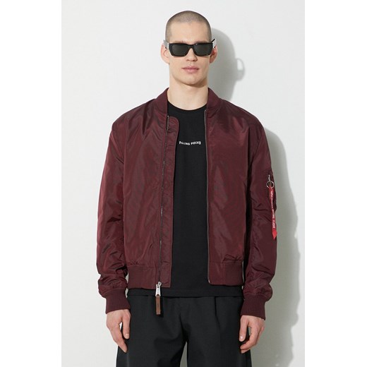 Alpha Industries kurtka bomber męski kolor bordowy przejściowa ze sklepu PRM w kategorii Kurtki męskie - zdjęcie 173407716