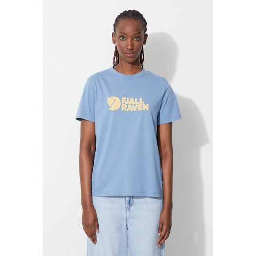 Fjallraven t-shirt Logo Tee kolor niebieski z nadrukiem F87146.543-543 ze sklepu PRM w kategorii T-shirty męskie - zdjęcie 173407776