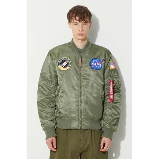 Alpha Industries kurtka bomber MA-1 VF NASA męski kolor zielony zimowa 166107.01 Alpha Industries L PRM promocyjna cena