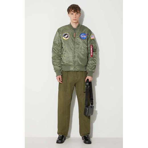 Alpha Industries kurtka bomber MA-1 VF NASA męski kolor zielony zimowa 166107.01 Alpha Industries L okazja PRM