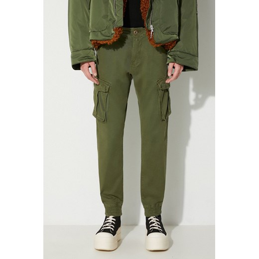 Alpha Industries spodnie męskie kolor zielony ze sklepu PRM w kategorii Spodnie męskie - zdjęcie 173408326