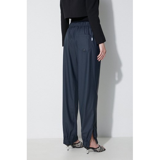 Rains spodnie kolor granatowy high waist Rains XL PRM okazja