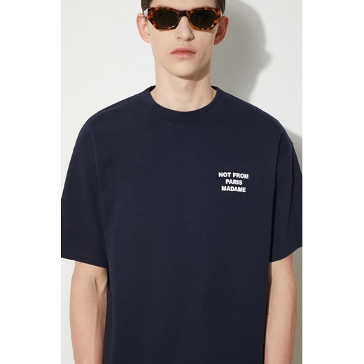 Drôle de Monsieur t-shirt bawełniany Le T-Shirt Slogan męski kolor granatowy z nadrukiem PERM-TS203-CO002-NY ze sklepu PRM w kategorii T-shirty męskie - zdjęcie 173408576