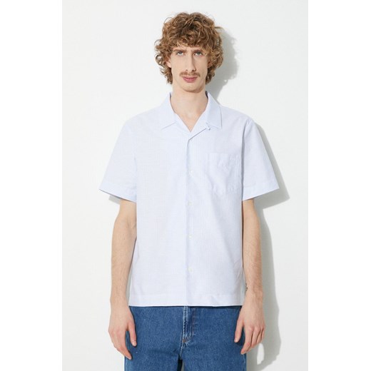 A.P.C. koszula bawełniana chemise lloyd avec logo męska kolor niebieski regular L PRM