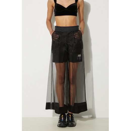 Undercover spodnie jedwabne kolor czarny proste high waist UC1D1507.2 ze sklepu PRM w kategorii Spodnie damskie - zdjęcie 173409157