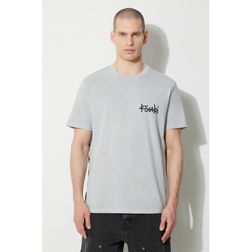 KSUBI t-shirt bawełniany lock up kash ss tee męski kolor szary z nadrukiem MPS24TE002 ze sklepu PRM w kategorii T-shirty męskie - zdjęcie 173409377