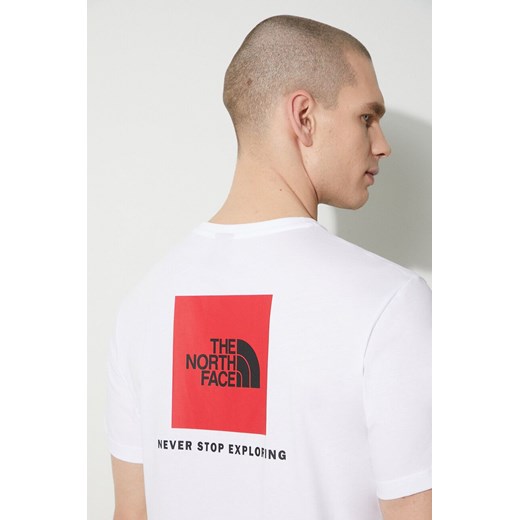 The North Face t-shirt bawełniany M S/S Redbox Tee męski kolor biały z nadrukiem The North Face XL PRM