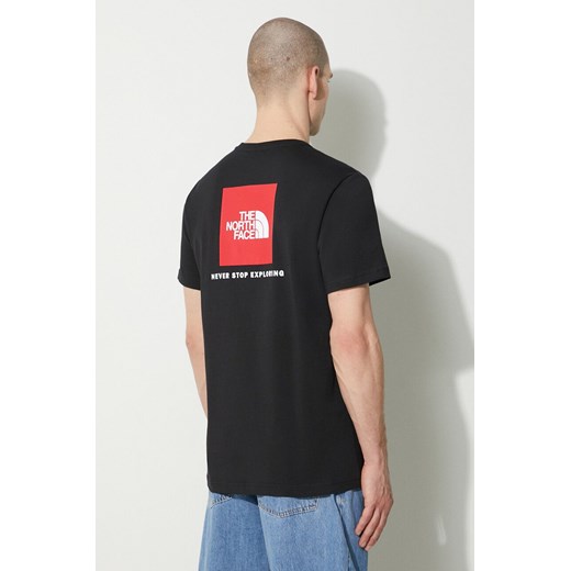 The North Face t-shirt bawełniany M S/S Redbox Tee męski kolor czarny z nadrukiem NF0A87NPJK31 ze sklepu PRM w kategorii T-shirty męskie - zdjęcie 173409419