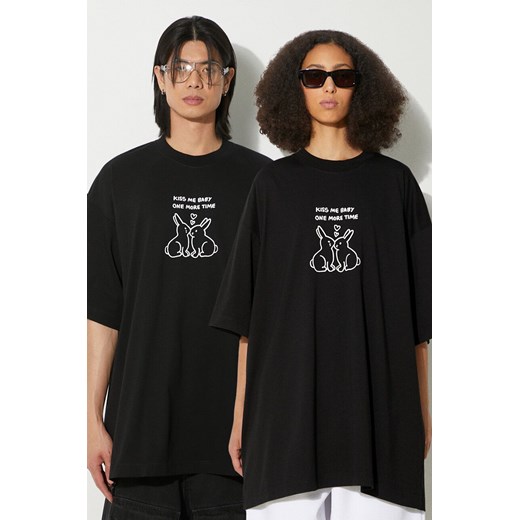 VETEMENTS t-shirt bawełniany Kissing Bunnies kolor czarny z nadrukiem UE64TR240B ze sklepu PRM w kategorii T-shirty męskie - zdjęcie 173409549