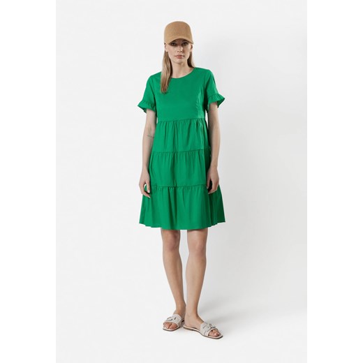 Bawełniana zielona sukienka z falbanami ze sklepu Molton w kategorii Sukienki - zdjęcie 173411667