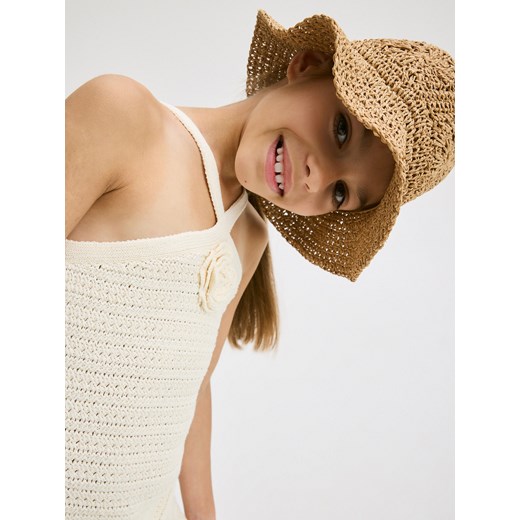 Reserved - Słomkowy kapelusz - kremowy ze sklepu Reserved w kategorii Czapki dziecięce - zdjęcie 173411987