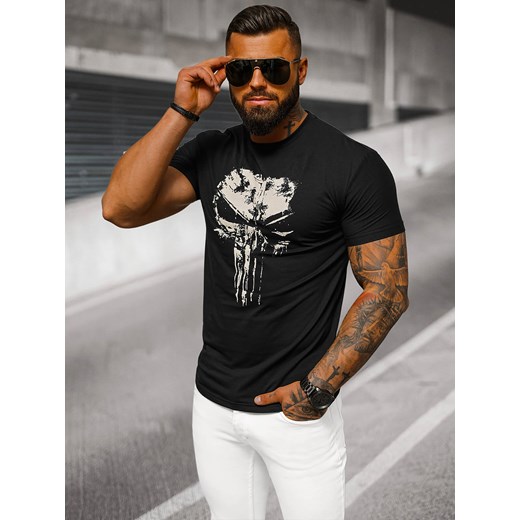 T-shirt męski slim fit czarny OZONEE NB/MT3045Z Ozonee M ozonee.pl