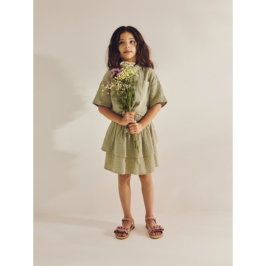 Reserved - Muślinowa spódnica - oliwkowy ze sklepu Reserved w kategorii Spódnice dziewczęce - zdjęcie 173417558