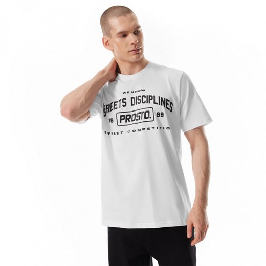 Męski t-shirt z nadrukiem Prosto Snorpy  - biały S wyprzedaż Sportstylestory.com