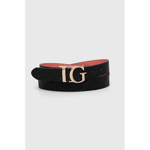 Guess pasek dwustronny ARLN damski kolor czarny BW9159 P4330 ze sklepu ANSWEAR.com w kategorii Paski damskie - zdjęcie 173420788