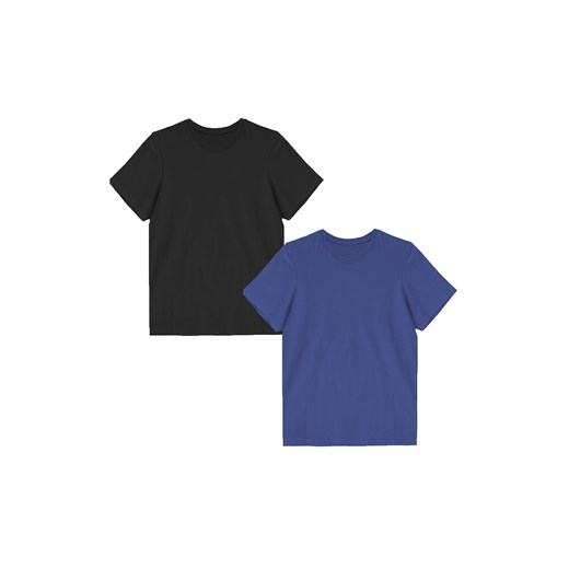 Bawełniany t -shirt męski z okrągłym dekoltem - 2 pak - granatowy - czarny ze sklepu 5.10.15 w kategorii T-shirty męskie - zdjęcie 173421405