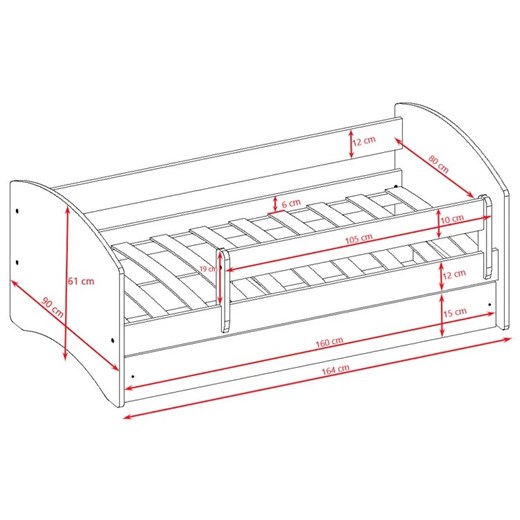 Łóżko dla dziewczynki z szufladą Happy 2X 80x160 - różowe Elior One Size Edinos.pl