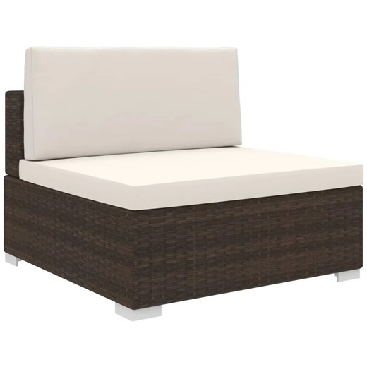 Brązowa sofa ogrodowa z poduszką - Norbi ze sklepu Edinos.pl w kategorii Krzesła ogrodowe - zdjęcie 173423739