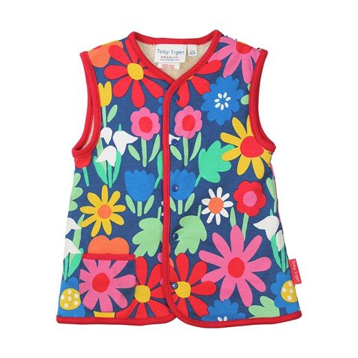 Toby Tiger Dwustronna kamizelka w kolorze beżowym ze wzorem ze sklepu Limango Polska w kategorii Kamizelki dziewczęce - zdjęcie 173424745