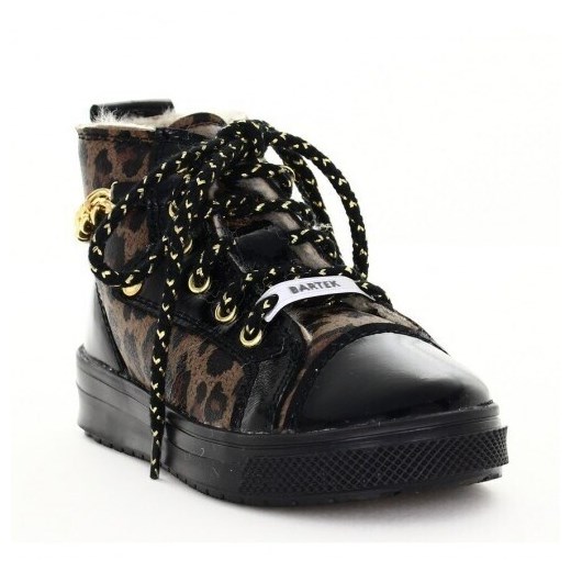 Buty zimowe dziecięce BARTEK trzewiki wiązane brązowe z wełny 