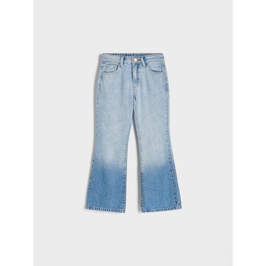 Reserved - Jeansy flare z ozdobną nogawką - niebieski ze sklepu Reserved w kategorii Spodnie dziewczęce - zdjęcie 173427228