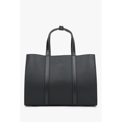 Estro: Czarna torba damska typu shopper ze skóry naturalnej ze sklepu Estro w kategorii Torby Shopper bag - zdjęcie 173428039