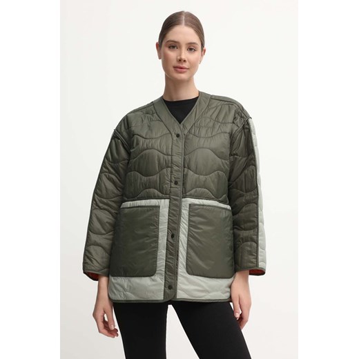 Peak Performance kurtka dwustronna Quilted damska kolor pomarańczowy przejściowa oversize ze sklepu ANSWEAR.com w kategorii Kurtki damskie - zdjęcie 173428295
