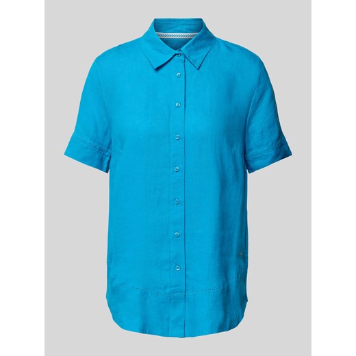 Bluzka lniana w jednolitym kolorze ze sklepu Peek&Cloppenburg  w kategorii Koszule damskie - zdjęcie 173428827