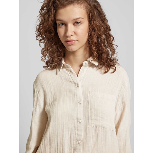 Bluzka koszulowa z fakturowanym wzorem model ‘MASTINA’ Pieces XS Peek&Cloppenburg 