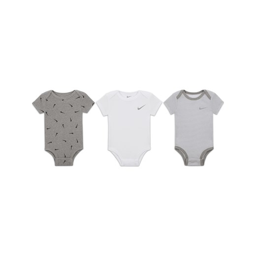 Body dla niemowląt (0–9 M) Nike Baby Essentials (3 szt.) - Szary ze sklepu Nike poland w kategorii Odzież dla niemowląt - zdjęcie 173428999